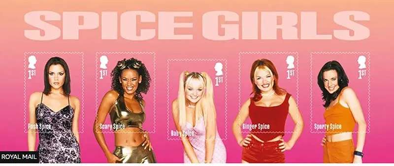 Sau 30 năm thành lập nhóm Spice Girls xuất hiện trên bộ tem 1