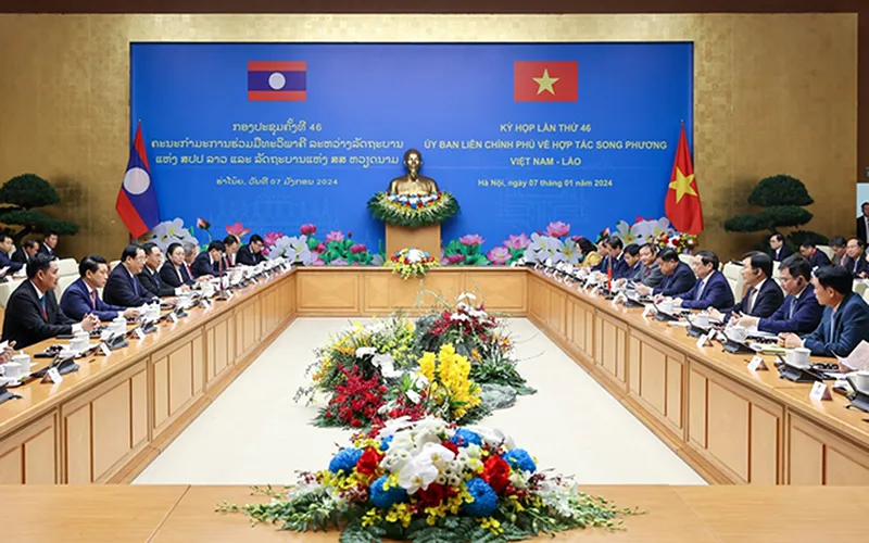 Họp Ủy ban liên Chính phủ về hợp tác song phương Việt Nam - Lào  lần thứ 46 1