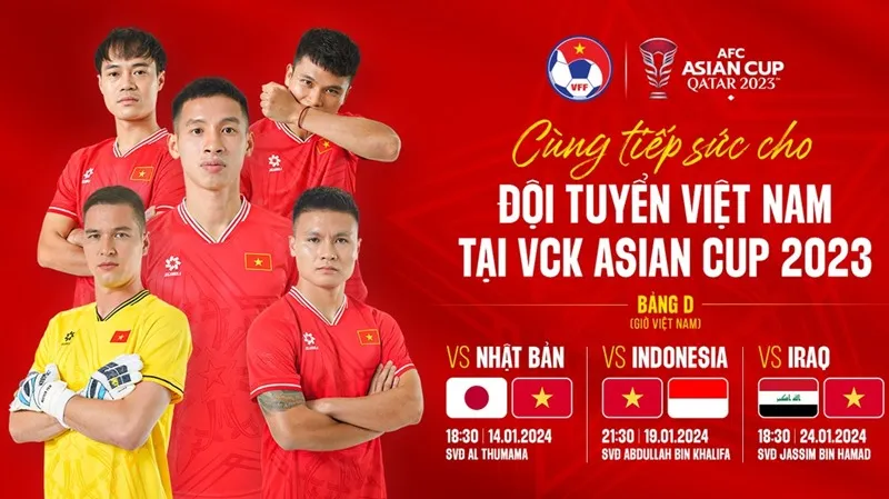 Lịch thi đấu đội tuyển Việt Nam tại Asian Cup 2023 - Ảnh: VFF