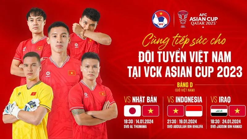 Lịch thi đấu của tuyển Việt Nam tại Asian Cup - Ảnh: Internet