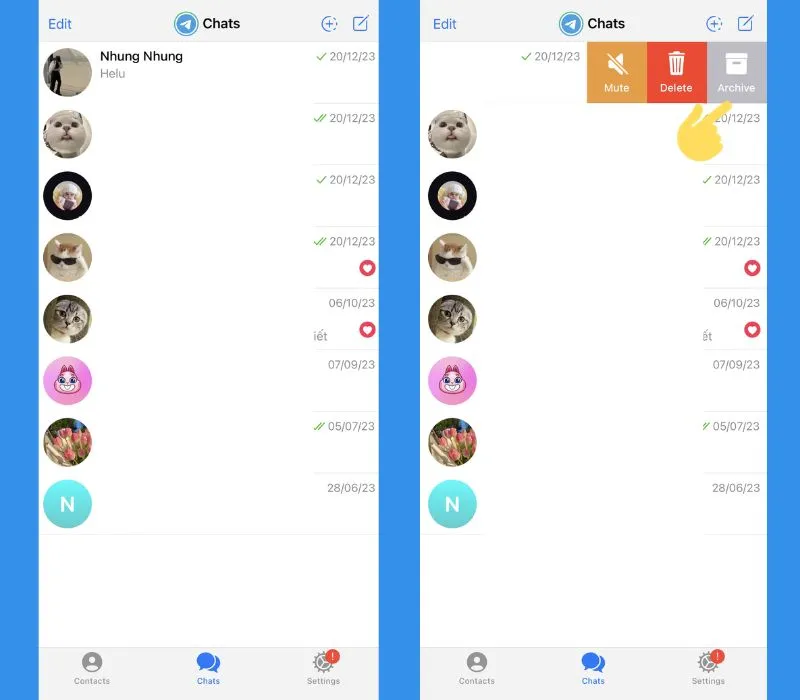 Hướng dẫn cách ẩn tin nhắn trên Telegram không cần phải xóa 2