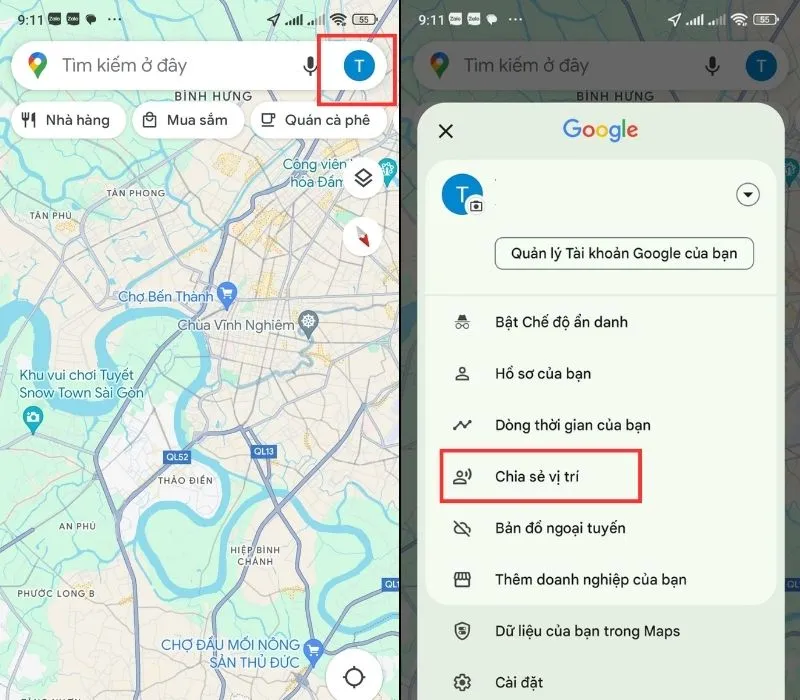 (Thiếu ảnh)Hướng dẫn cách chia sẻ vị trí trên Google Maps cực đơn giản 3