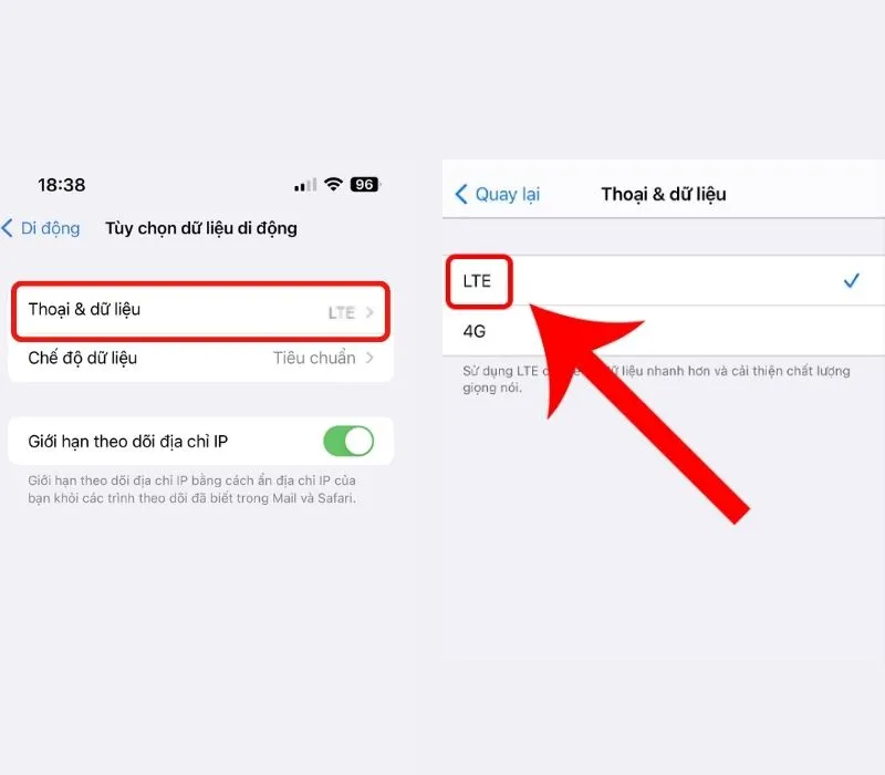 Hướng dẫn cách chuyển LTE sang 4G trên iPhone nhanh chóng 5