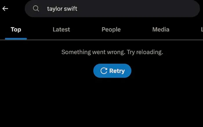 Mạng X đang chặn các tìm kiếm có từ Taylor Swift 2