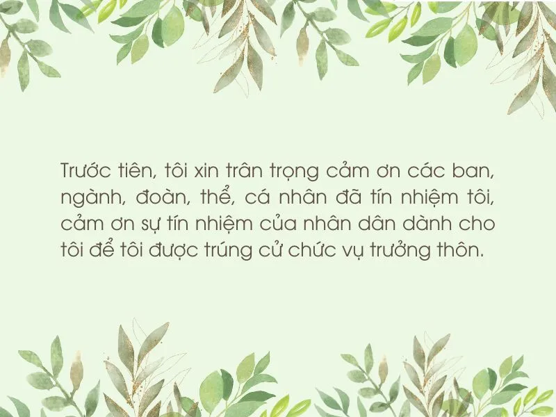 Những mẫu diễn văn nhận chức trưởng thôn mới nhất 1