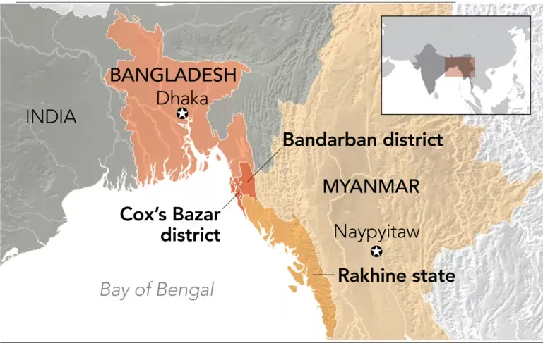 Vị trí tại tị nạn Cox’s Bazar - Ảnh: Nikkei Asia