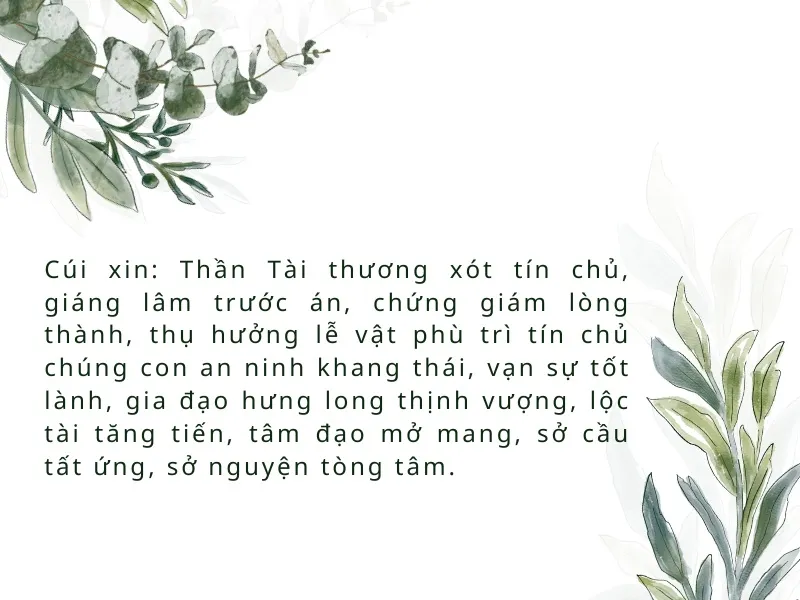 Văn khấn Thần Tài, Thổ Địa hằng ngày chuẩn nhất 3