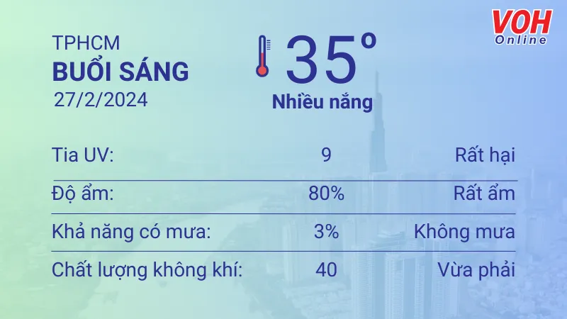 Thời tiết TPHCM 26/2 - 27/2: trời có mây, nhiều nắng 4