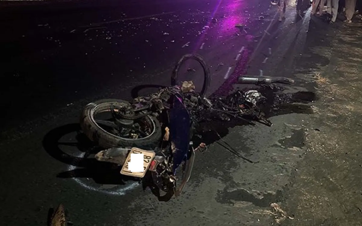 Hiện trường vụ tai nạn. Ảnh Công an cung cấp