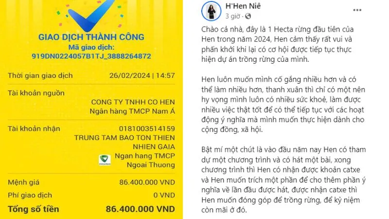 H’Hen Niê trích cát-xê đi hát để mua đất trồng rừng 1