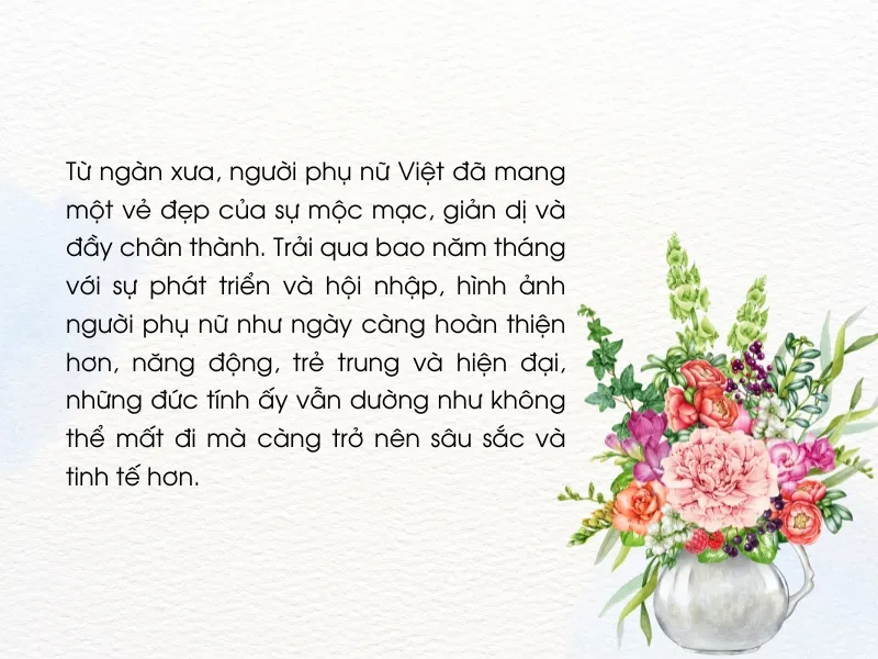 Mẫu bài thuyết trình cắm hoa 8/3 ý nghĩa và ấn tượng nhất 3