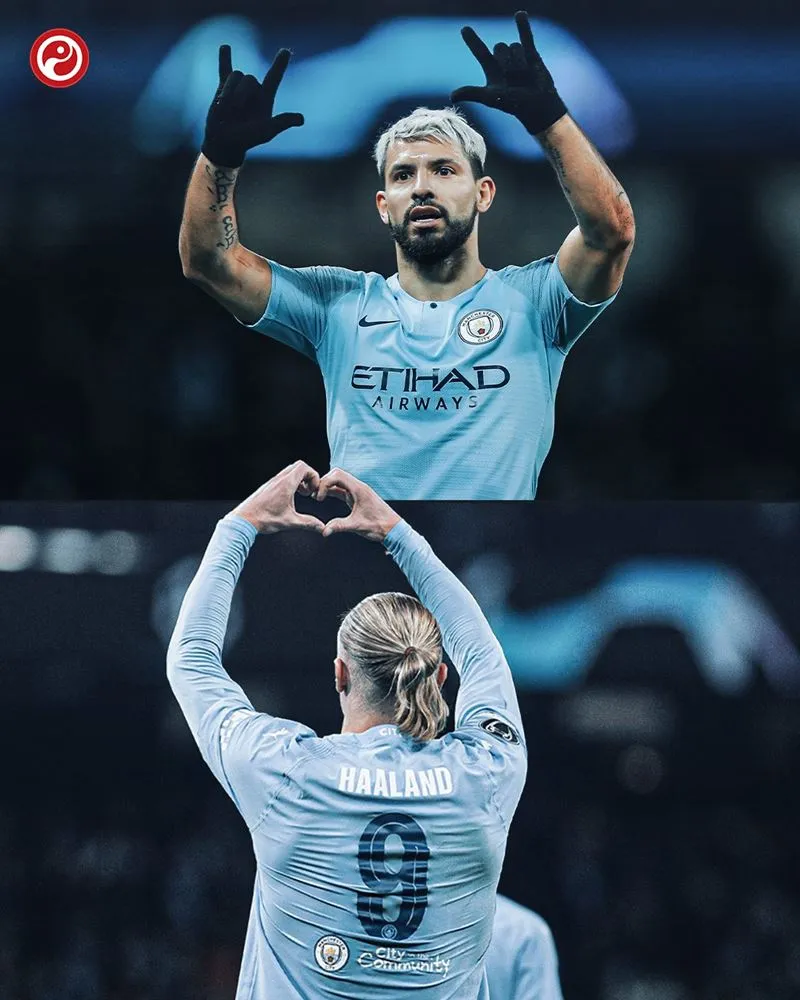 Haaland vượt mặt Aguero tại Cúp C1 - Ảnh: Squawka 