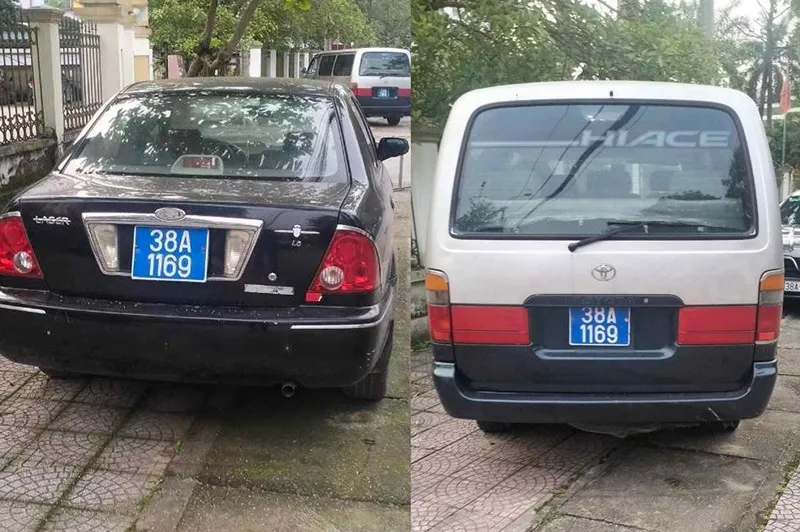 Hai ô tô tại Hà Tĩnh mang cùng một biển số xanh 1