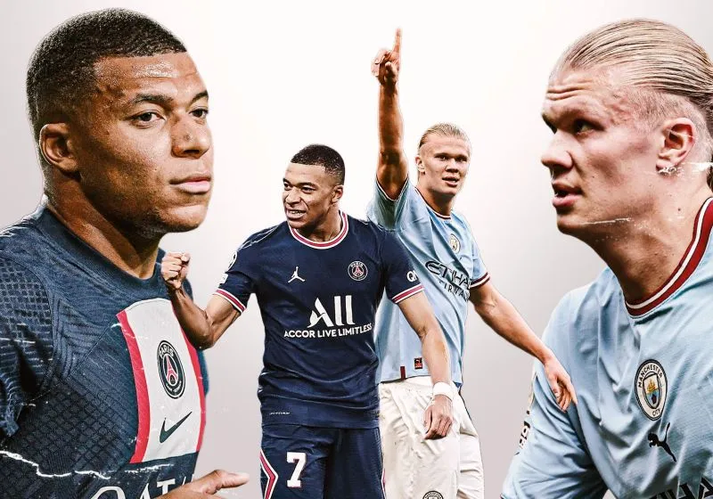 Erling Haaland giáp mặt Kylian Mbappe chắc chắn là màn đối đầu tâm điểm được cả làng túc cầu trông chờ. Ảnh: Internet