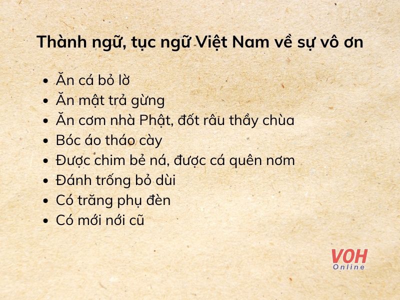 Vong ơn bội nghĩa có nghĩa là gì?