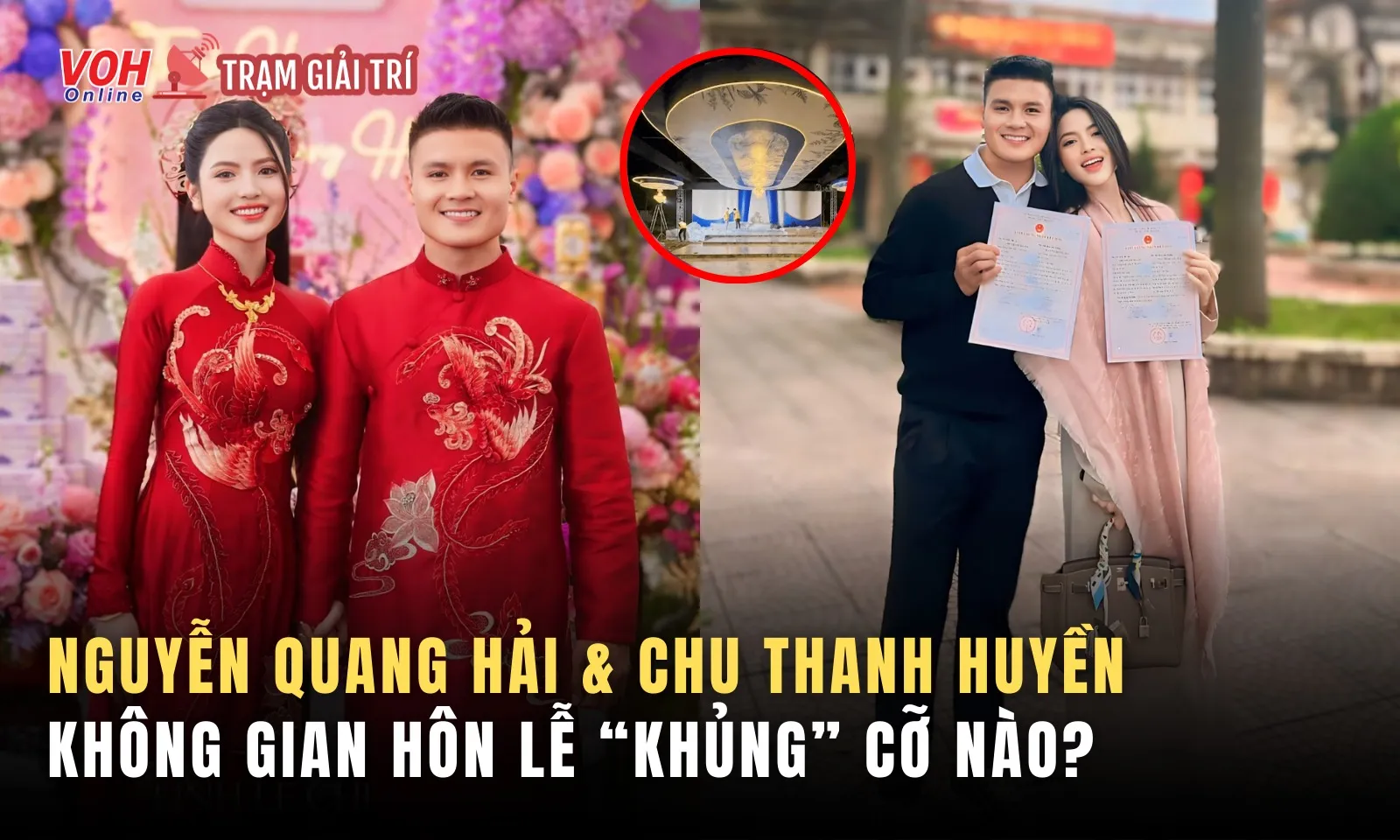 Không gian lễ cưới khủng của Quang Hải và Chu Thanh Huyền được hé lộ