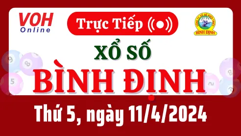 XSBDI 11/4 - Kết quả xổ số Bình Định hôm nay thứ 5 ngày 11/4/2024