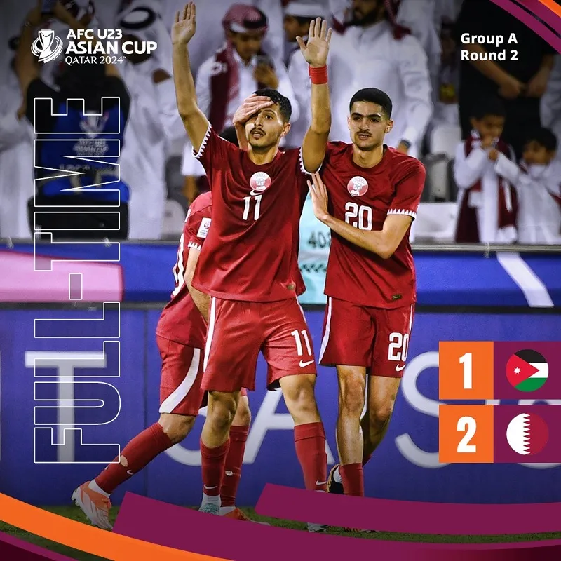 U23 Qatar giành tấm vé đầu tiên vào Tứ kết VCK U23 châu Á 2024 - Ảnh: internet