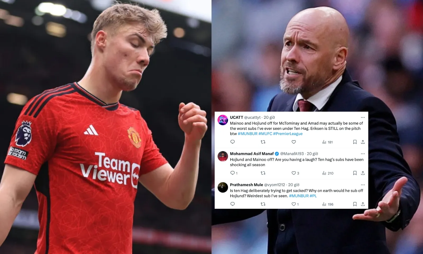 Fan MU la ó quyết định của Ten Hag làm Hojlund bĩu môi: Ông ấy cố ý để bị sa thải à?