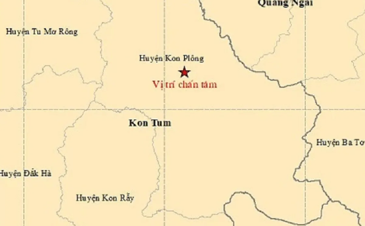 Kon Tum: Xảy ra động đất có độ lớn 4.1