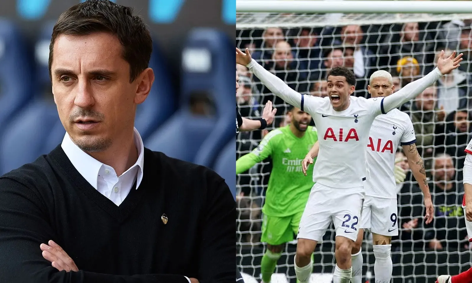 Gary Neville thừa nhận Arsenal ở gần cái kết buồn: “Họ có thể trông chờ gì vào Tottenham” 