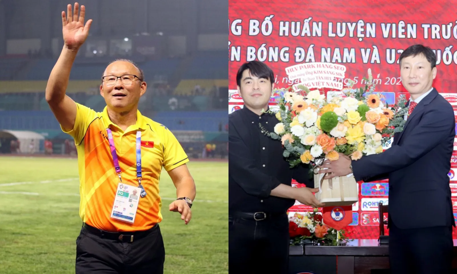 Thầy Park tặng quà HLV Kim Sang-sik, dặn điều quan trọng về tuyển Việt Nam