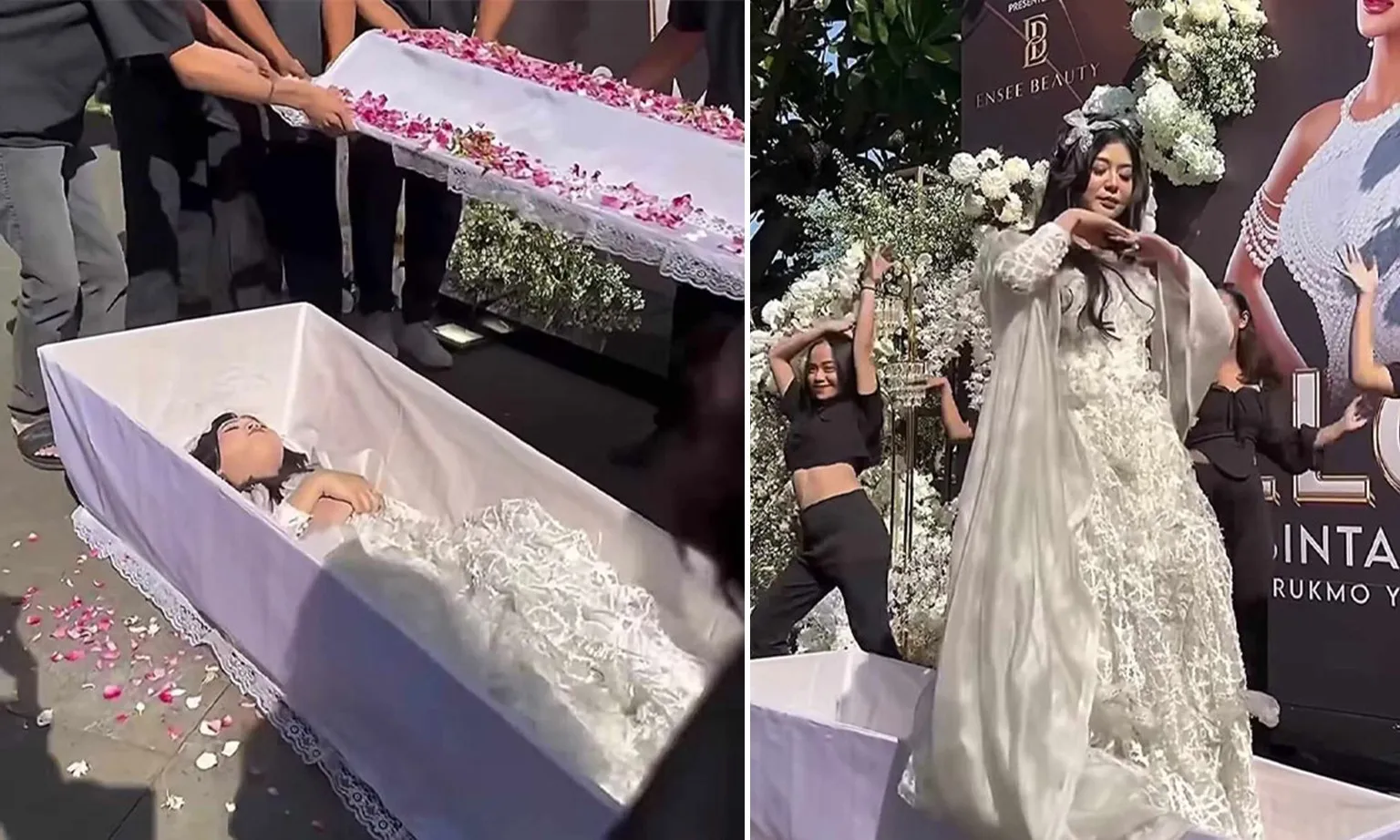 Sốc: Thí sinh hoa hậu ra mắt cuộc thi bằng... quan tài