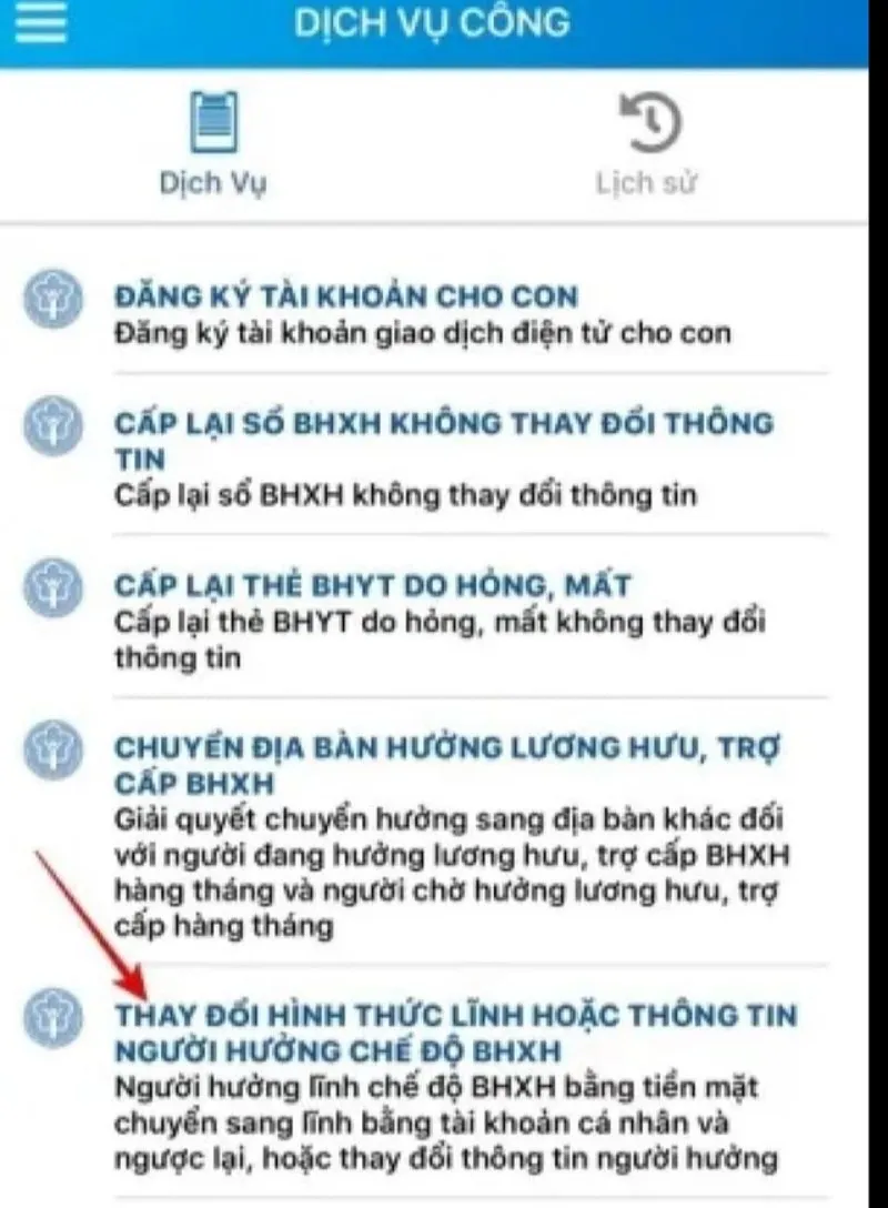 6 bước đăng ký nhận lương hưu qua thẻ ATM trên app VssID 2