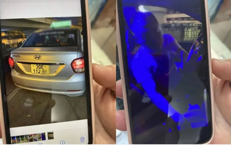 Chiếc xe taxi được biết là đang chạy chui chặt chém du khách ngoài