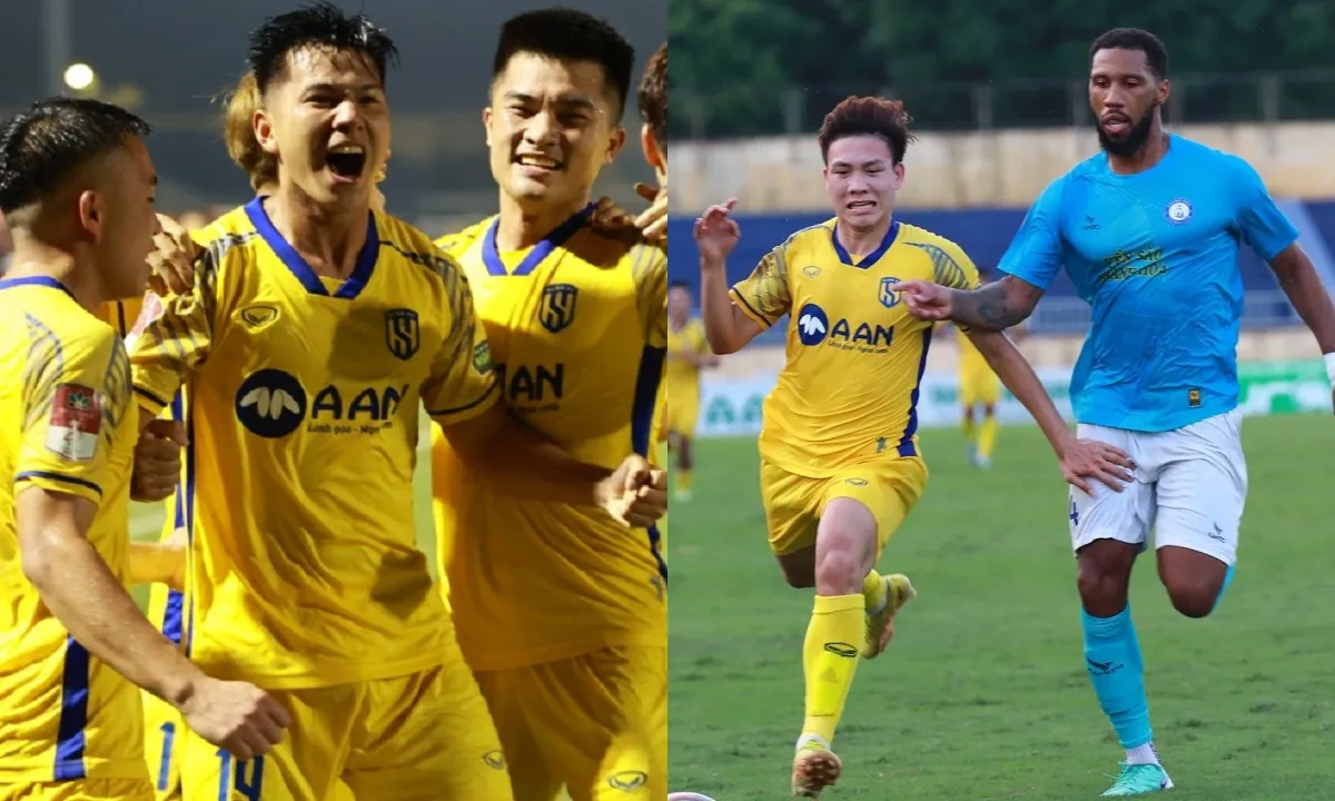 Ngược dòng hạ Khánh Hòa trong 2 phút, SLNA áp sát nhóm trụ hạng