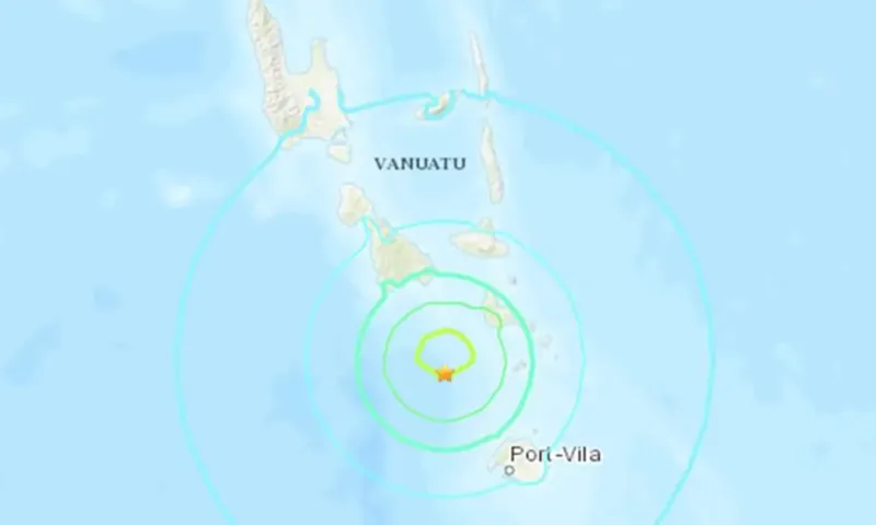 Động đất mạnh gần quần đảo, cộng hòa Vanuatu