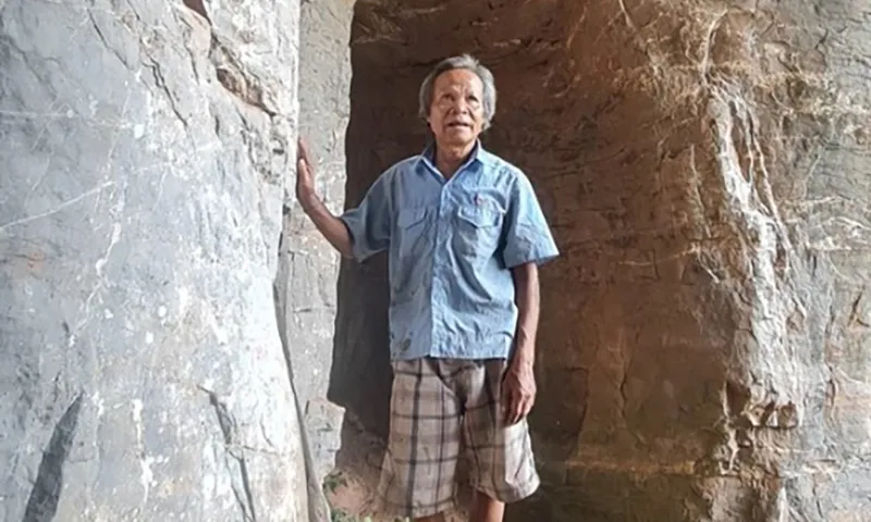 Quảng Bình Một người đàn ông ở trong hang đá 91 năm - Ảnh: SGGP