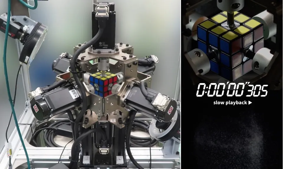 Robot giải rubik nhanh gấp 10 lần con người - phá kỷ lục Guinness thế giới