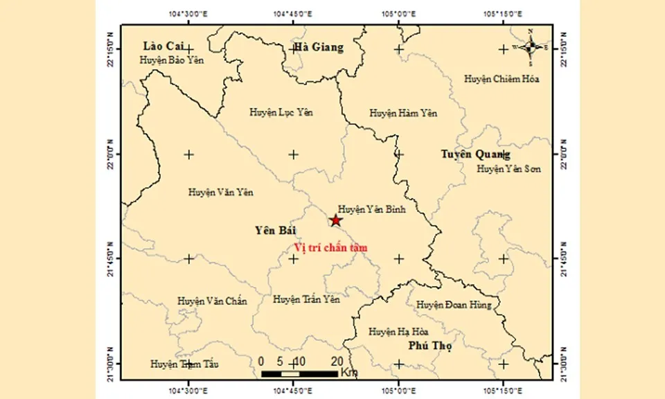 Động đất 3,0 độ richter ở Yên Bái