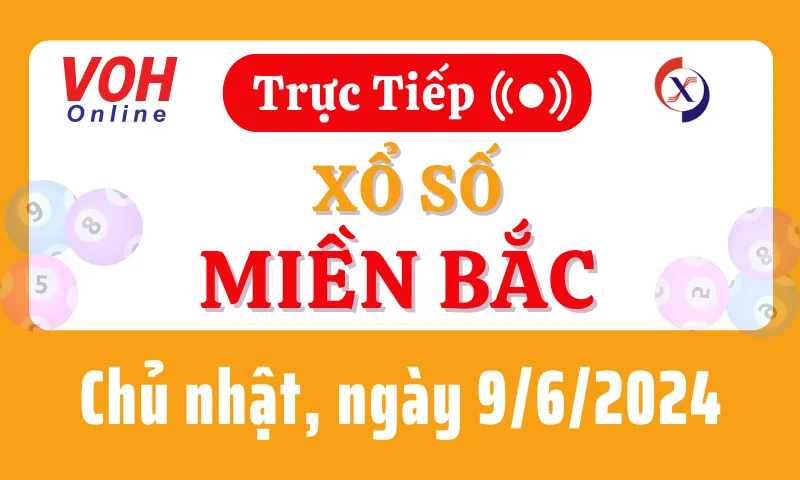 XSMB 9/6, Trực tiếp xổ số miền Bắc chủ nhật ngày 9/6/2024