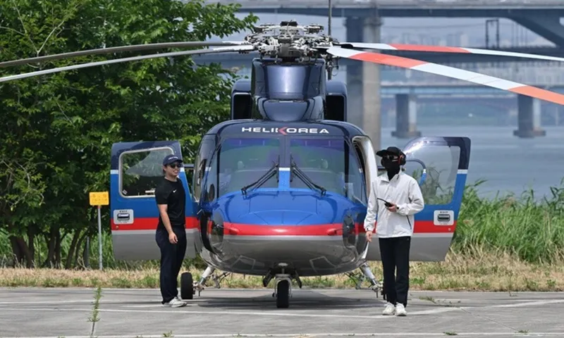 Thú vị dịch vụ taxi trực thăng mới ra mắt ở Hàn Quốc