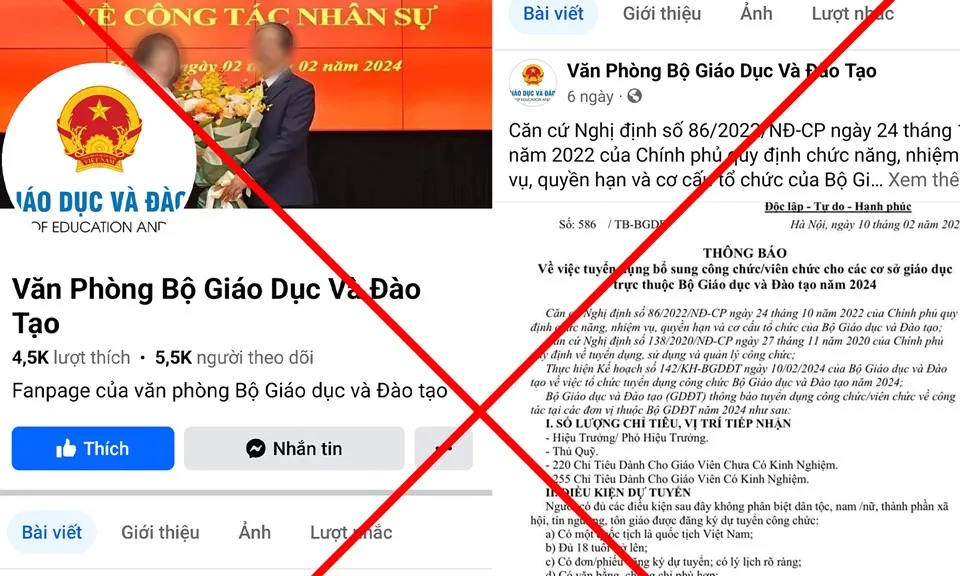 Bộ Giáo dục và Đào tạo cảnh báo thủ đoạn lừa đảo tuyển dụng công chức”