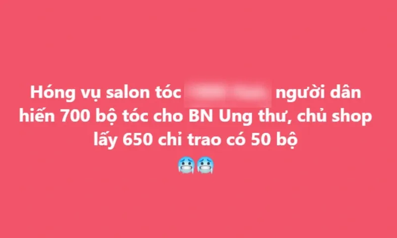 1306 - Thông tin _tố cáo_ anh Ch. nhận 700 bộ tóc hiến từ người dân cho bệnh nhân ung thư - nd 1 (1)