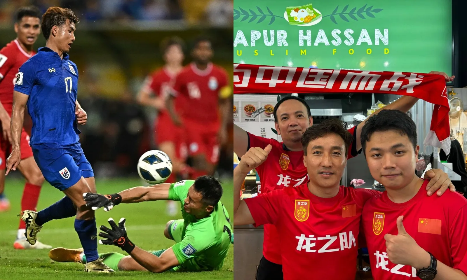 Fan Trung Quốc phát cuồng hậu tạ thủ môn Singapore loại Thái Lan khỏi World Cup
