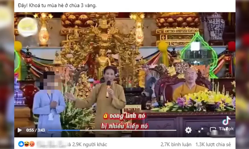 Thực hư clip cô gái bị “vong nhập” trong khóa tu mùa hè ở chùa Ba Vàng