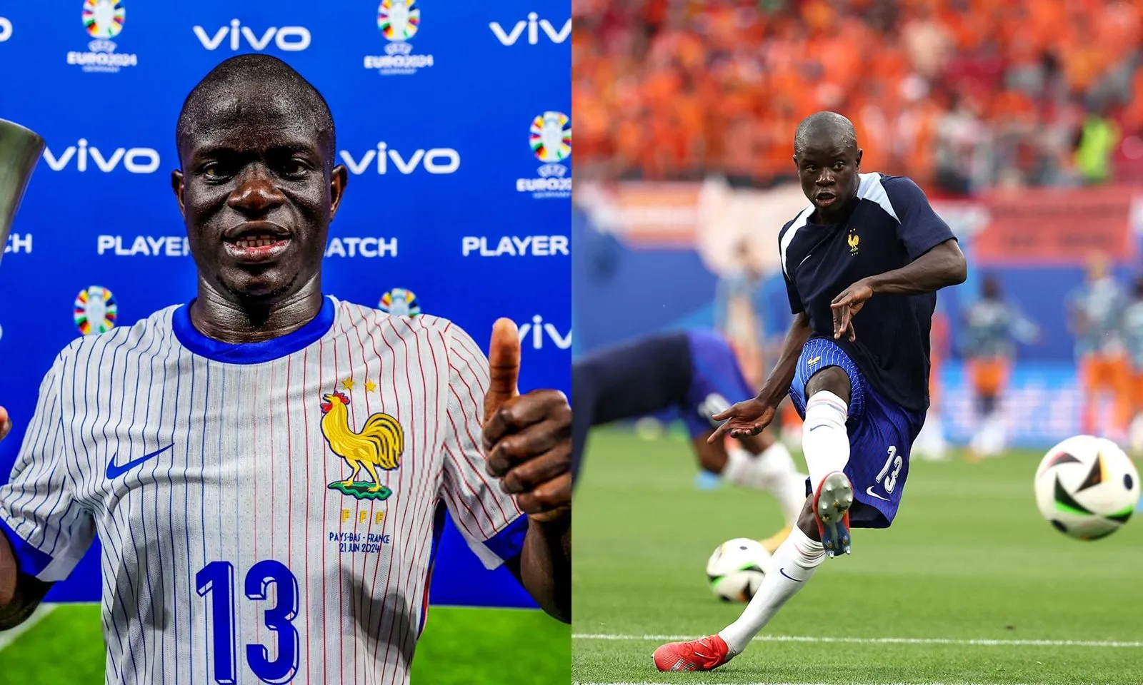 Tạo 3 cơ hội ăn bàn, 4 lần tắc bóng: N’Golo Kante “cân” hết tuyến giữa tuyển Hà Lan 