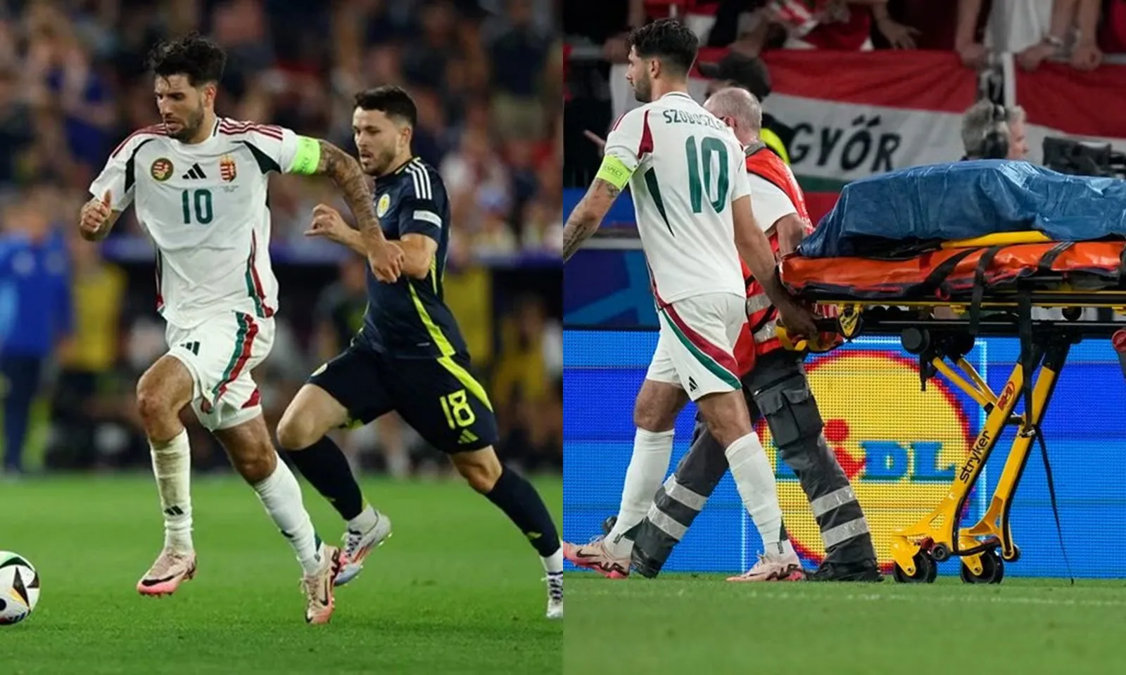 Chuyển động EURO 24/6: Tuyển Hungary thắng kịch tính Scotland | Varga dính chấn thương nặng 