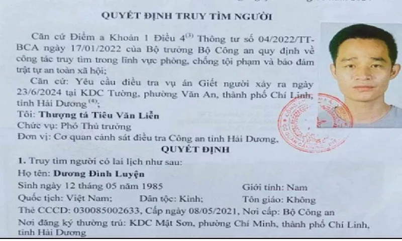 Truy tìm nghi phạm giết 2 mẹ con ở Hải Dương