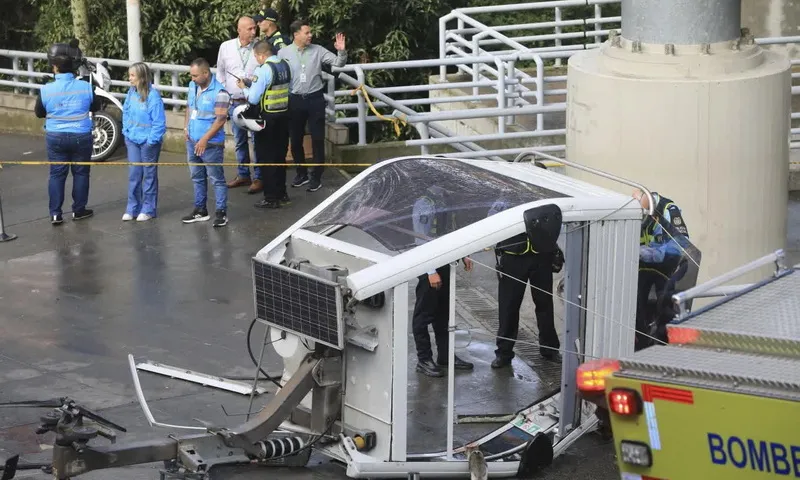 Rơi cabin cáp treo ở Columbia, 20 người thương vong