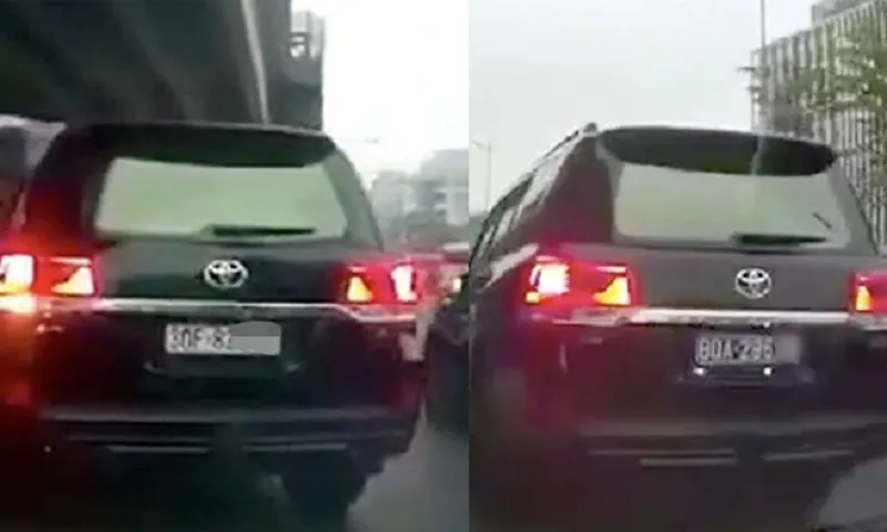 Chiếc xe biển trắng thành biển xanh 80A giữa Hà Nội      clip