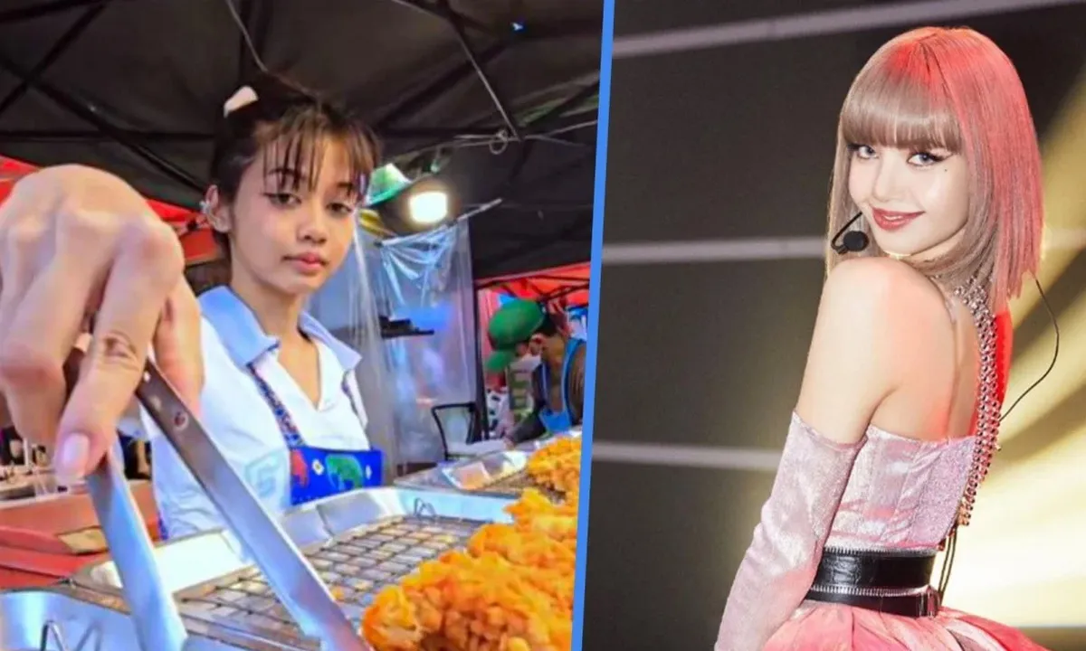Cô gái Thái Lan 17 tuổi bán gà rán thoạt nhìn như Lisa của Blackpink