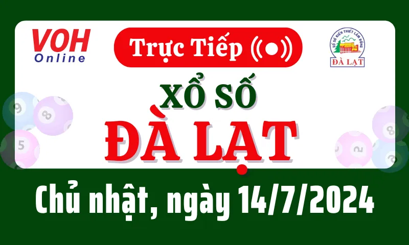 XSDL 14/7 - Kết quả xổ số Đà Lạt hôm nay chủ nhật ngày 14/7/2024