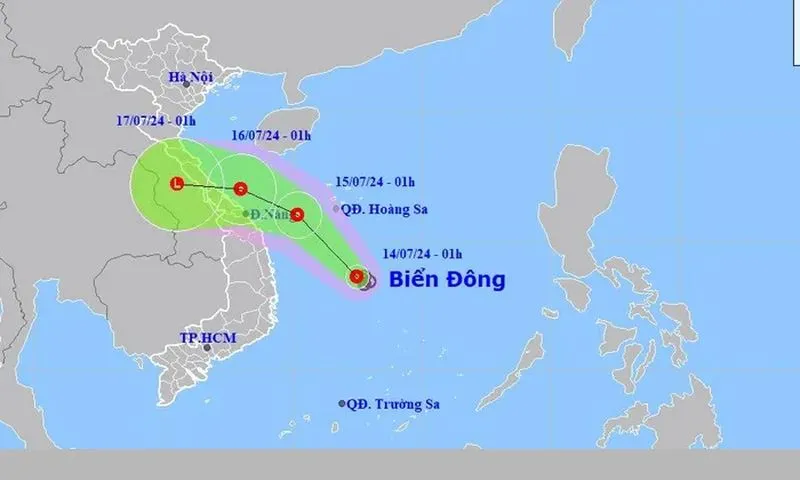 Áp thấp nhiệt đới hình thành trên biển, mưa lớn diện rộng từ 14-17/7 