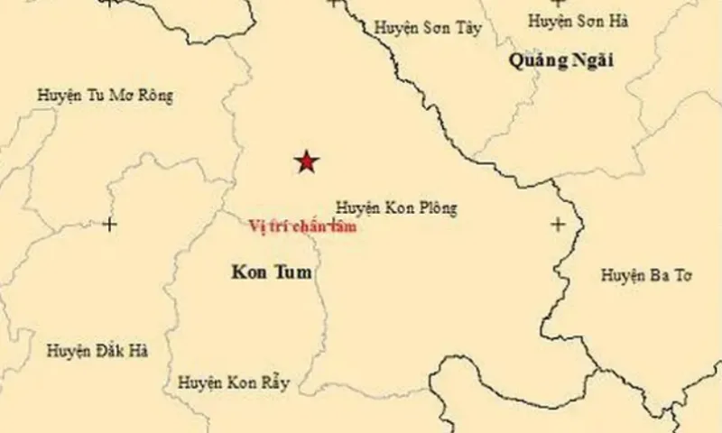 Kon Tum: Động đất 3 độ richter gây rung lắc nhẹ