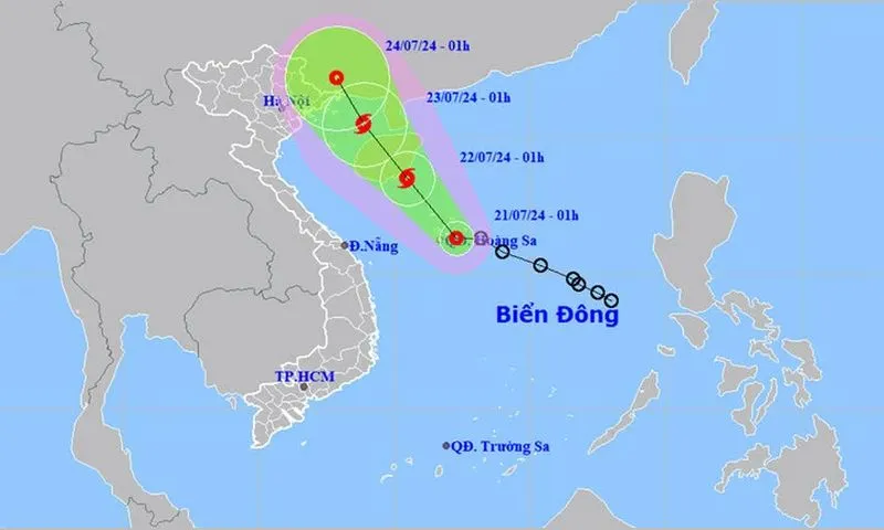 Áp thấp nhiệt đới có khả năng mạnh lên thành bão tiến vào vùng biển quần đảo Hoàng Sa